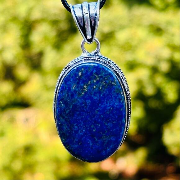 925 Sterling Lapis Lazuli Pendant - Picture 4 of 5